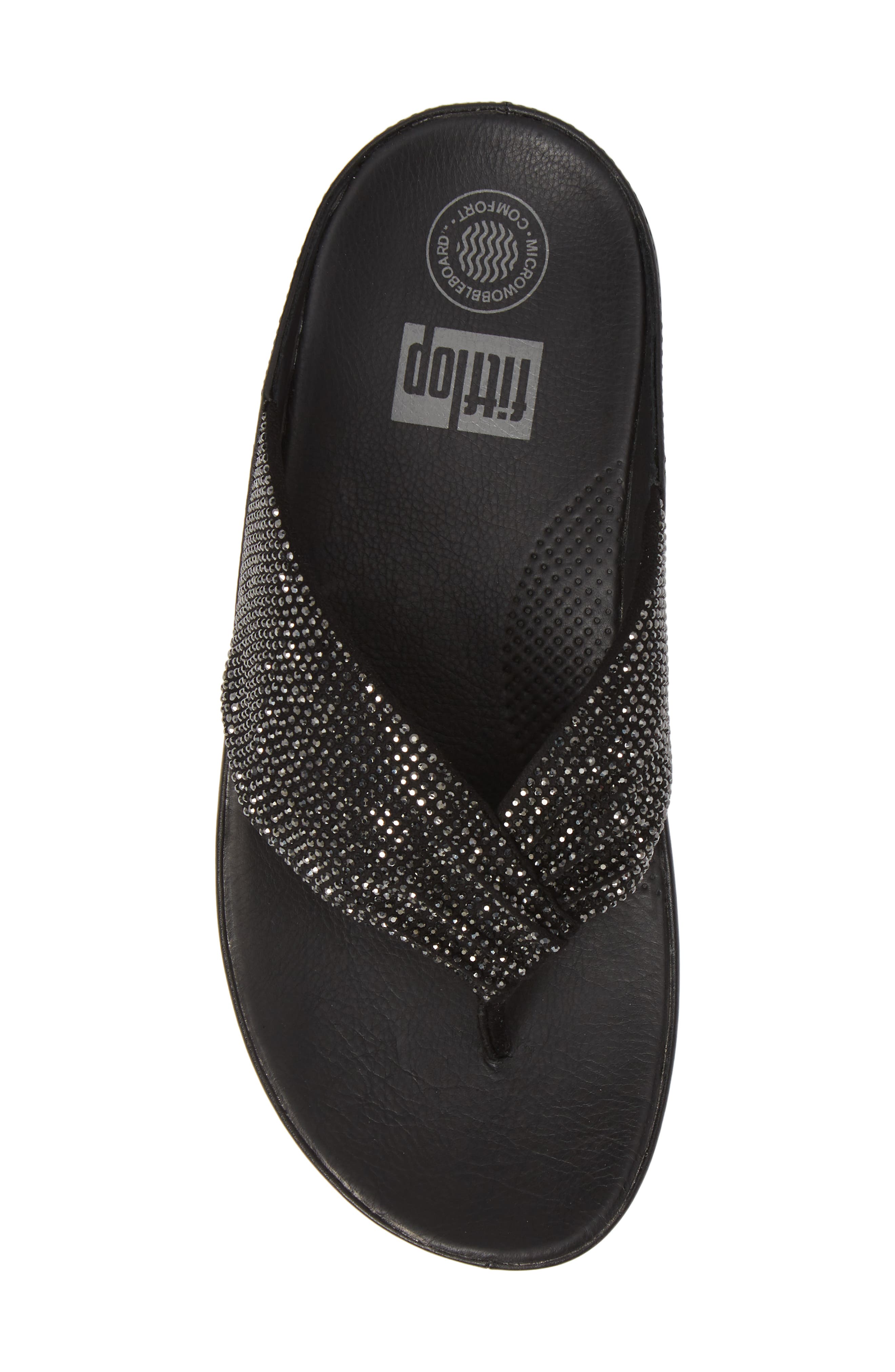 FitFlop Twiss Crystal Flip Flop, Alternate, color, Black