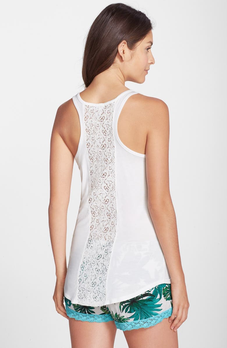 PJ Salvage Crochet Trim Jersey Racerback Tank, Alternate, color,