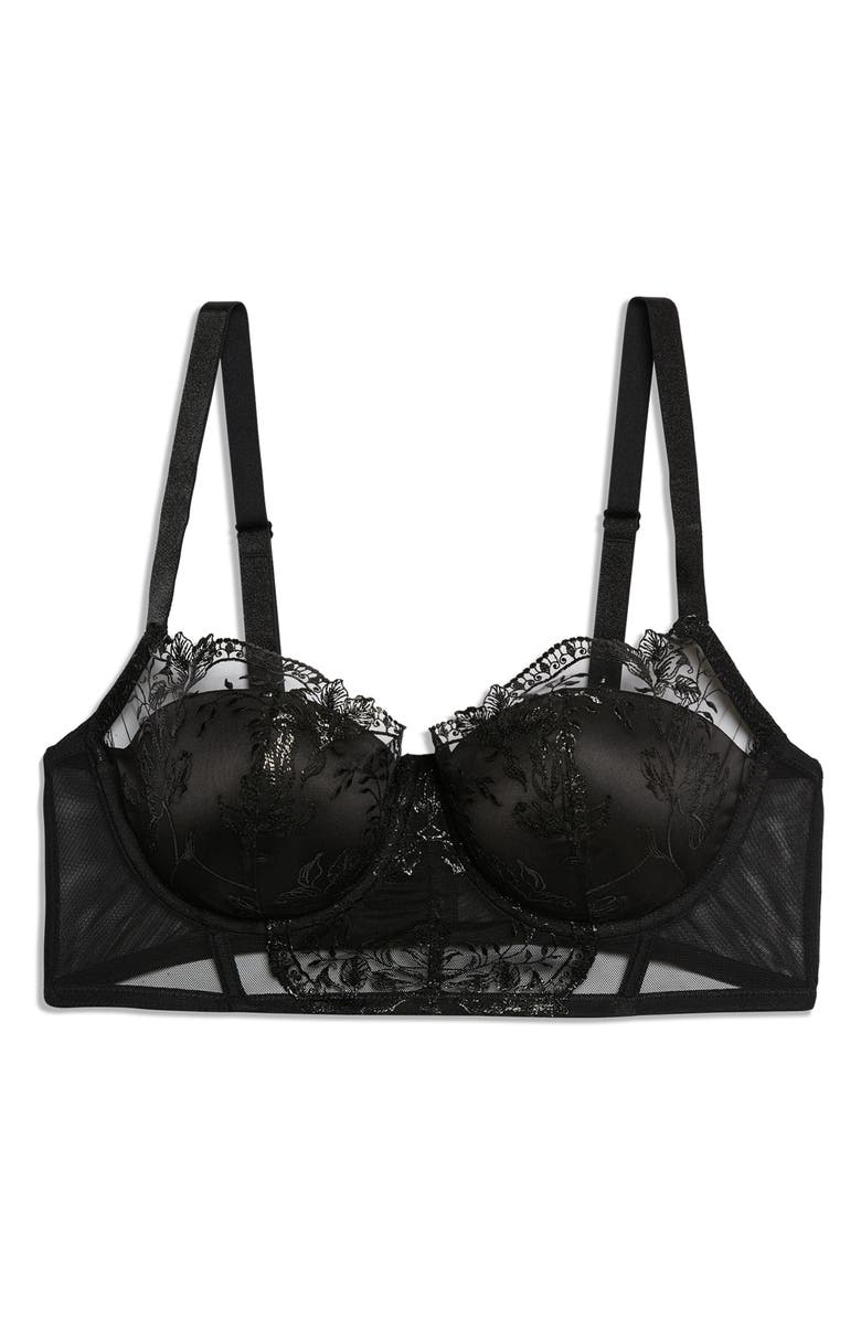 Etam Enivrante Ampli Balconette Bra, Alternate, color, Black