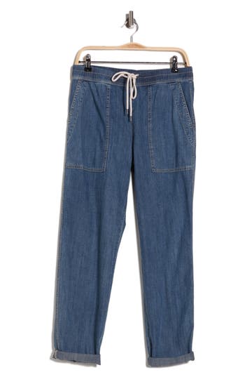 James Perse Cotton Chambray Denim Pants In Blue