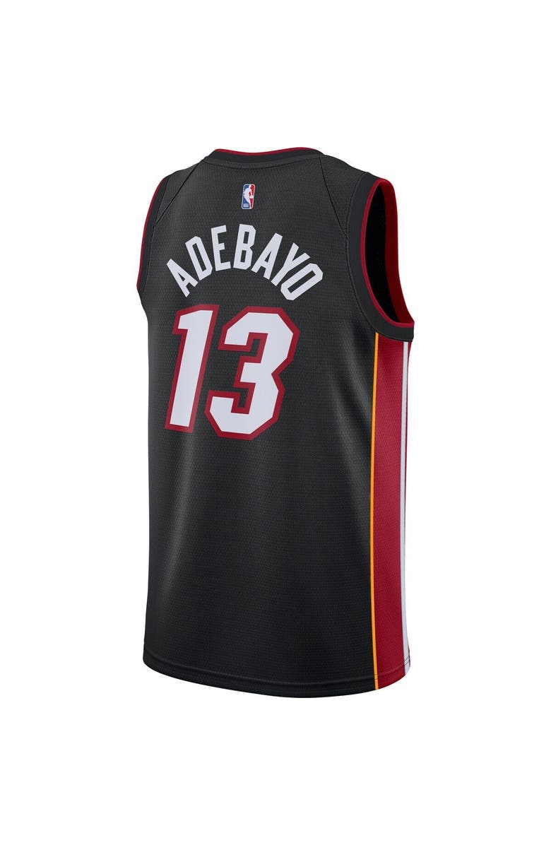 Nike Men's Nike Bam Adebayo Black Miami Heat 2020/21 Swingman Jersey - Icon Edition, Alternate, color,
