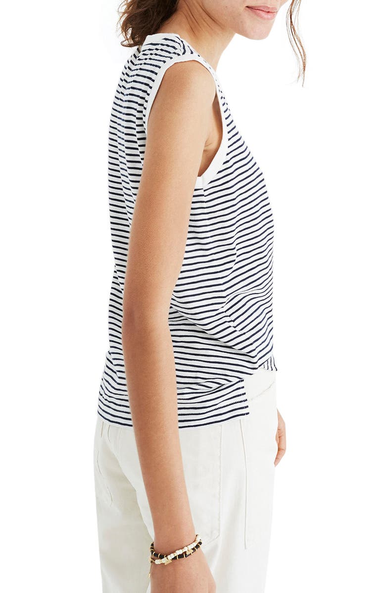 Madewell Whisper Cotton Stripe Crewneck Muscle Tank, Alternate, color, 