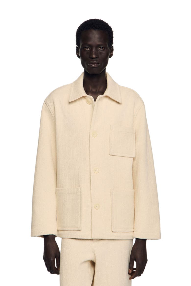 Cotton worker jacket, Alternate, color, Ecru