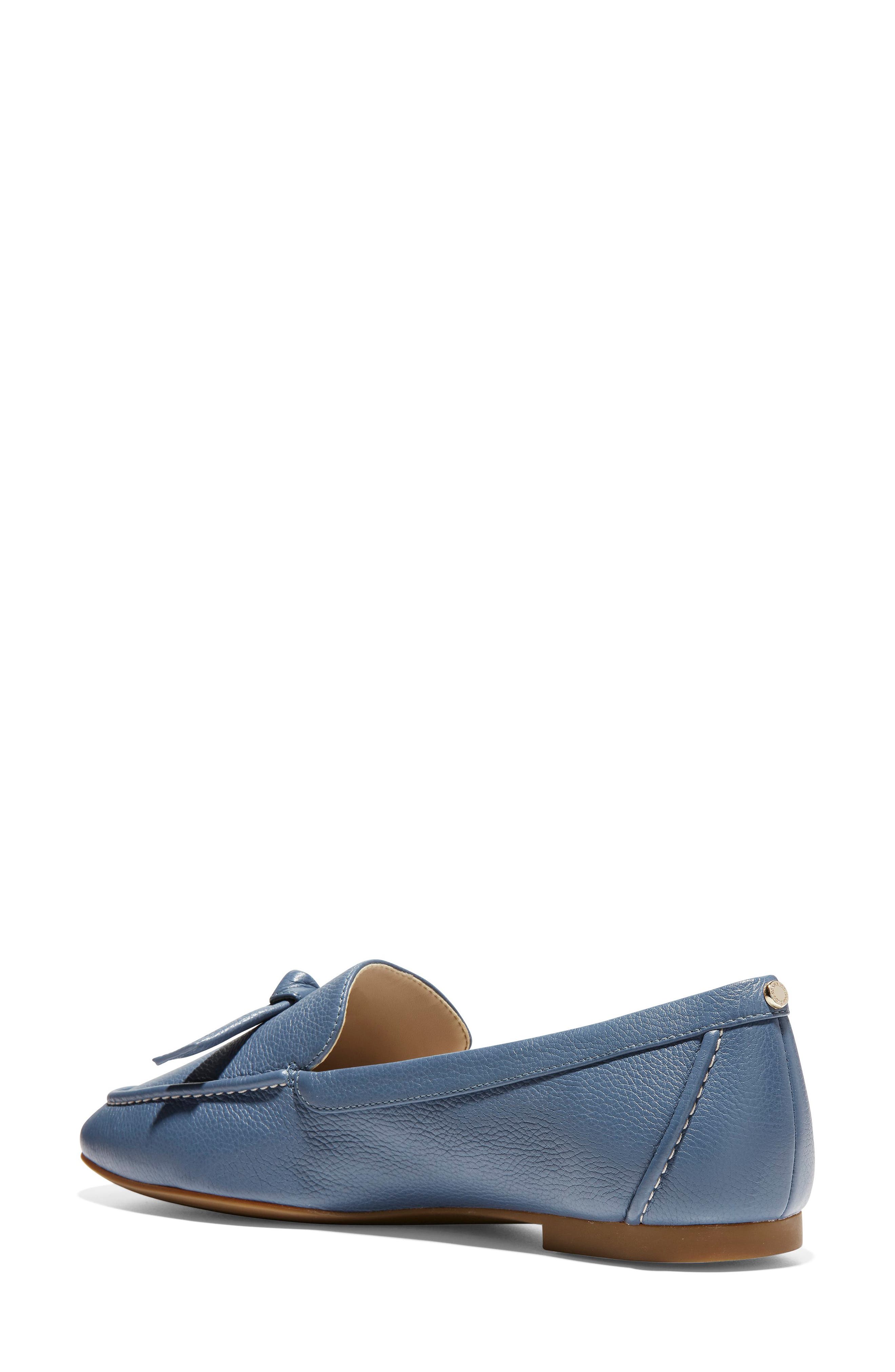 Caddie Bow Loafer, Alternate, color, VINTAGE INDIGO LEATHER