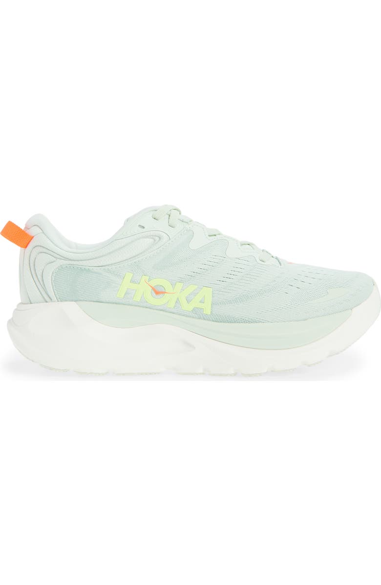 HOKA Clifton 10 Running Shoe, Alternate, color, Sea Glass/ Neon Flame