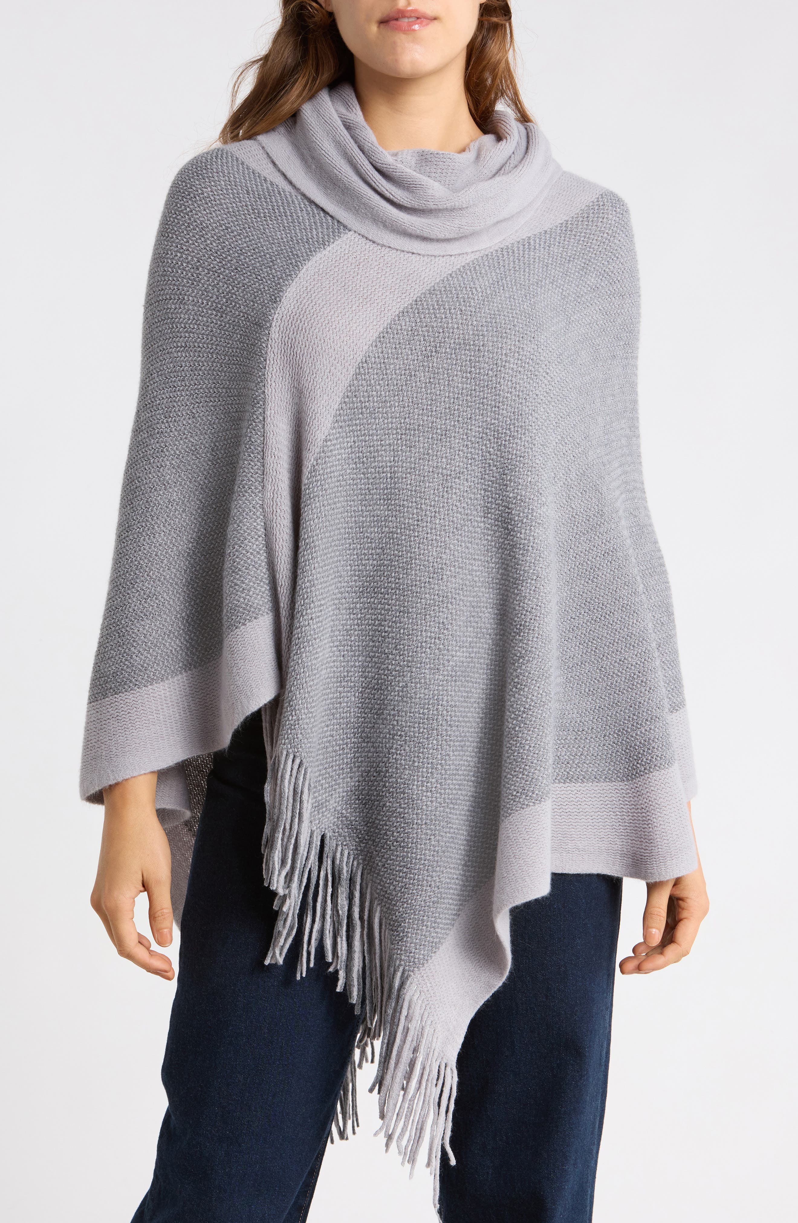 Cowl Neck Knit Poncho