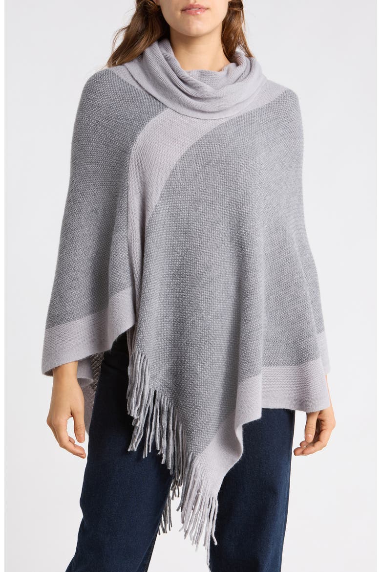 Cowl Neck Knit Poncho, Main, color, DARK GREY