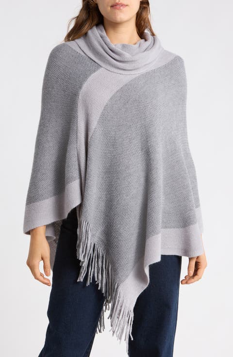 Cowl Neck Knit Poncho