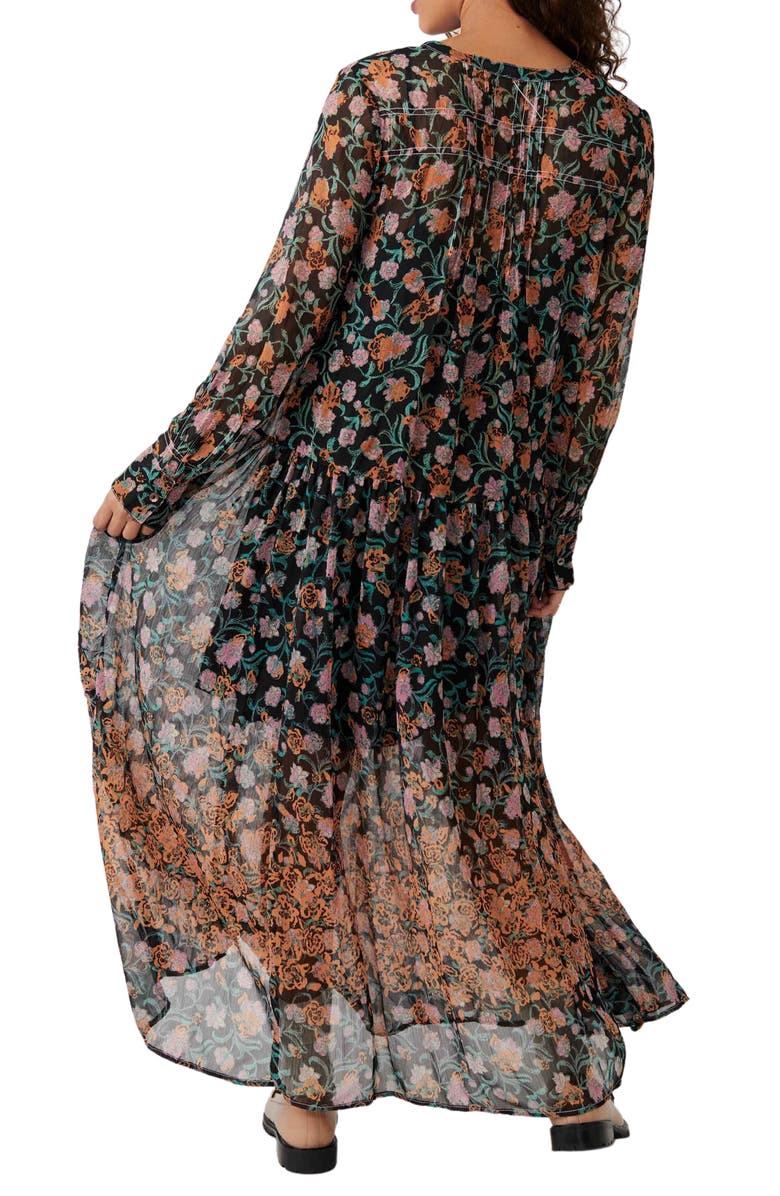 Free People See It Through Floral Long Sleeve Maxi Dress, Alternate, color,