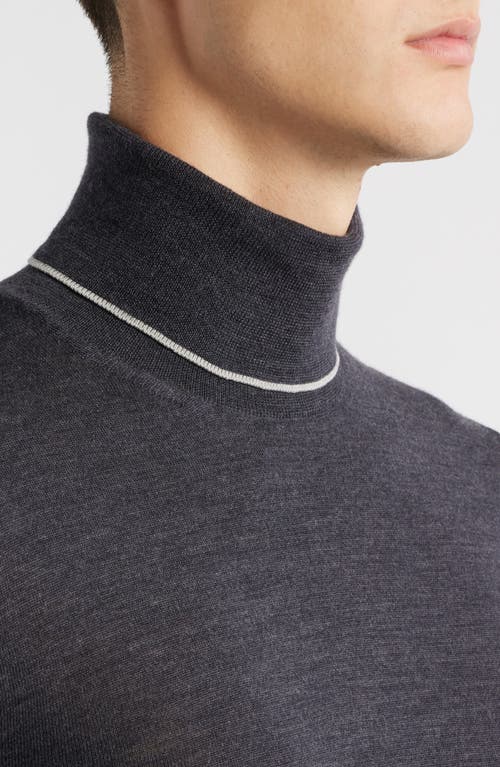 Canali Turtleneck Wool Sweater In Gold