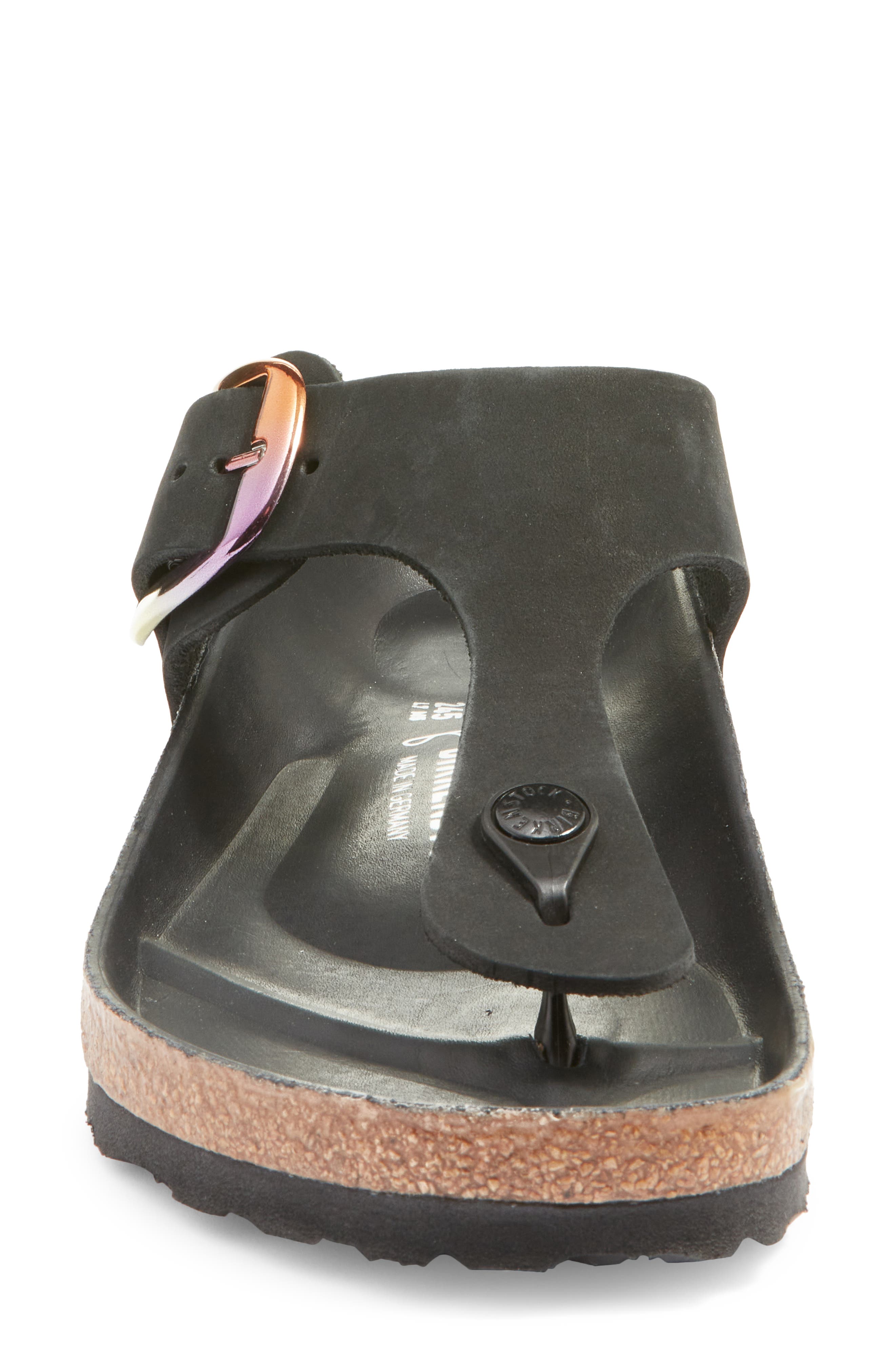 Gizeh Iridescent Buckle Flip Flop - Discontinued, Alternate, color, BLACK