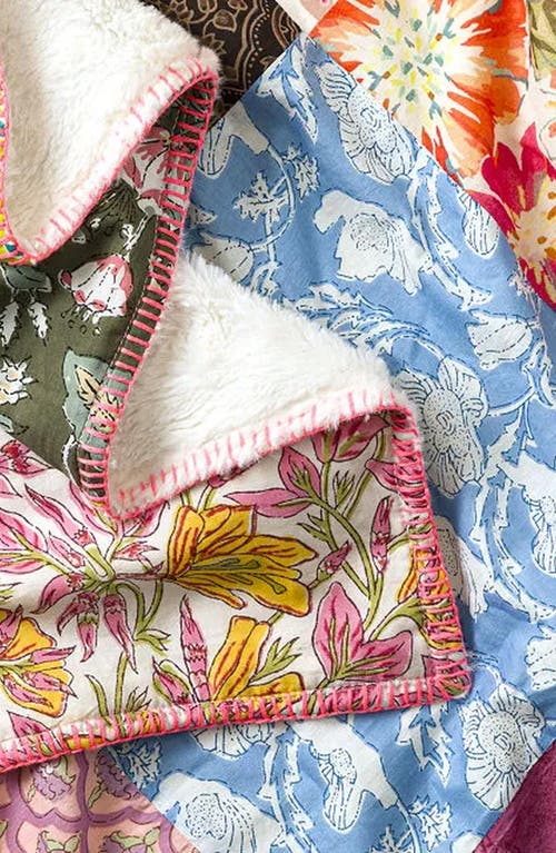 UNCOMMON GOODS UNCOMMON GOODS REPURPOSED SARI PLUSH BACKED BLANKET