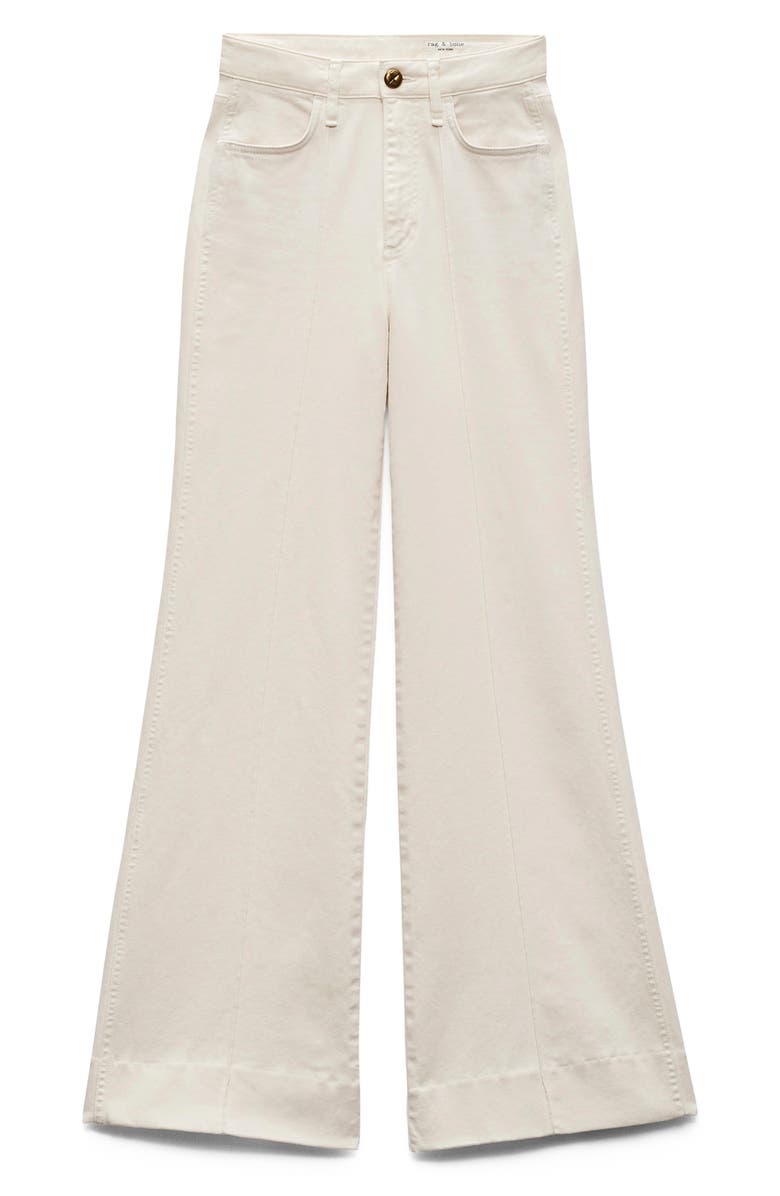 rag & bone Skylar High Waist Seamed Wide Leg Jeans, Alternate, color, Ecru