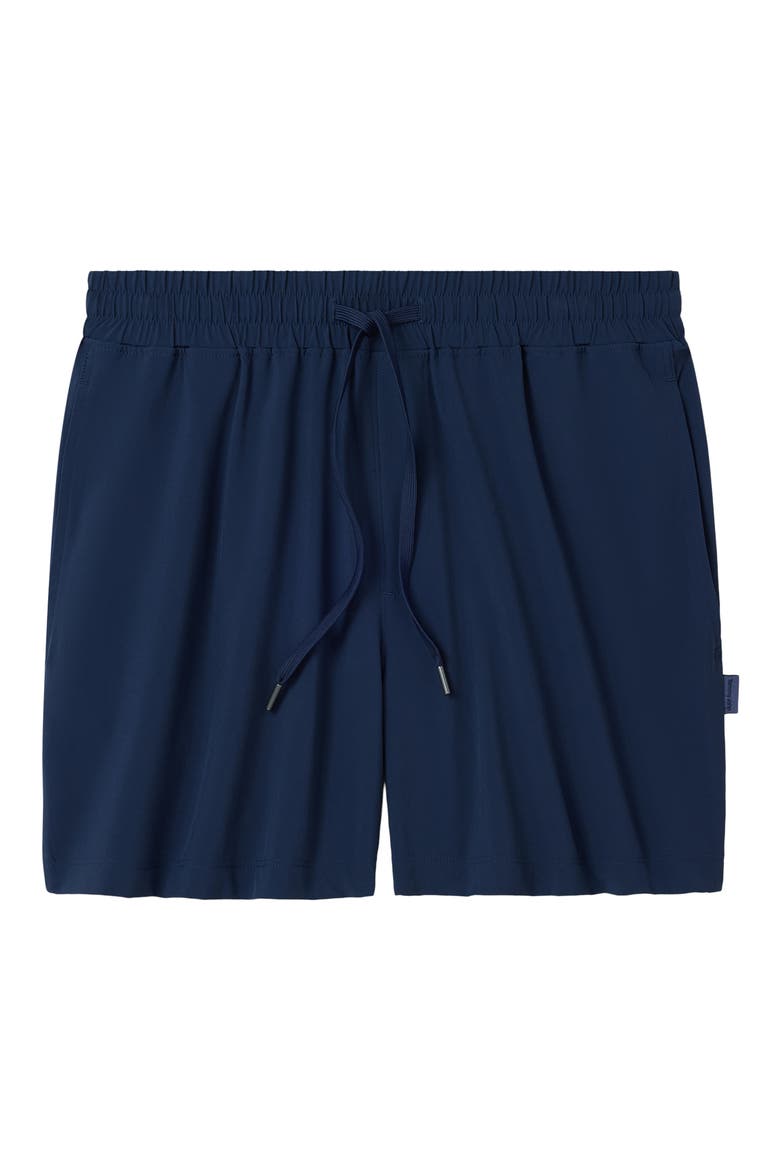 Luxe Traveler Shorts, Alternate, color, DRESS BLUES