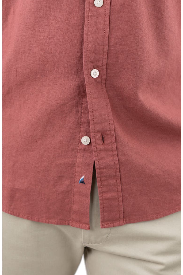 Puretec Linen Cotton Button-Up Shirt, Alternate, color, CANYON RED