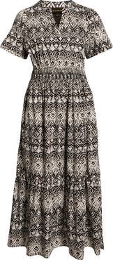 SUGARLIPS La Palma Floral Belraj Tiered Cotton Maxi Dress