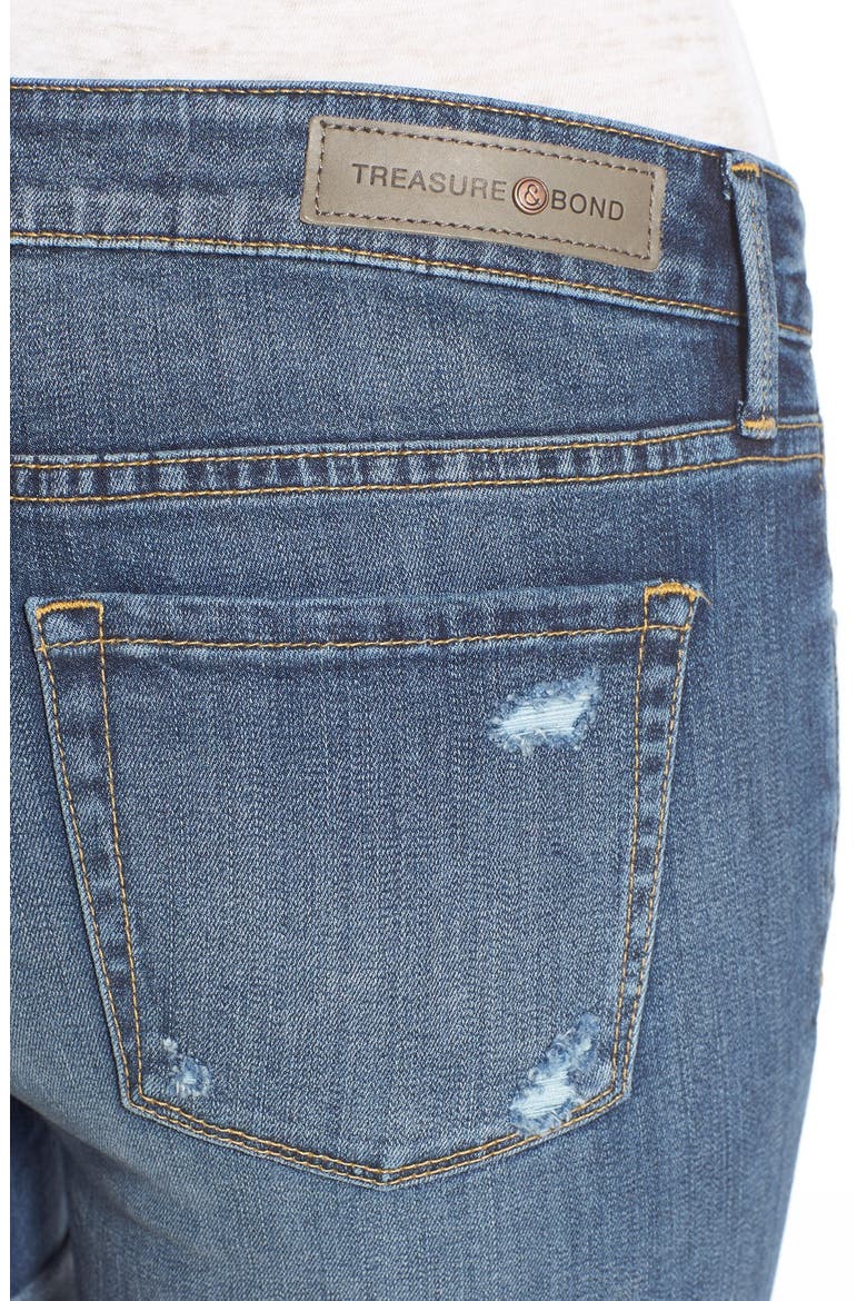 Treasure&Bond Cuffed Denim Shorts, Alternate, color, MODE DUSK DESTROY
