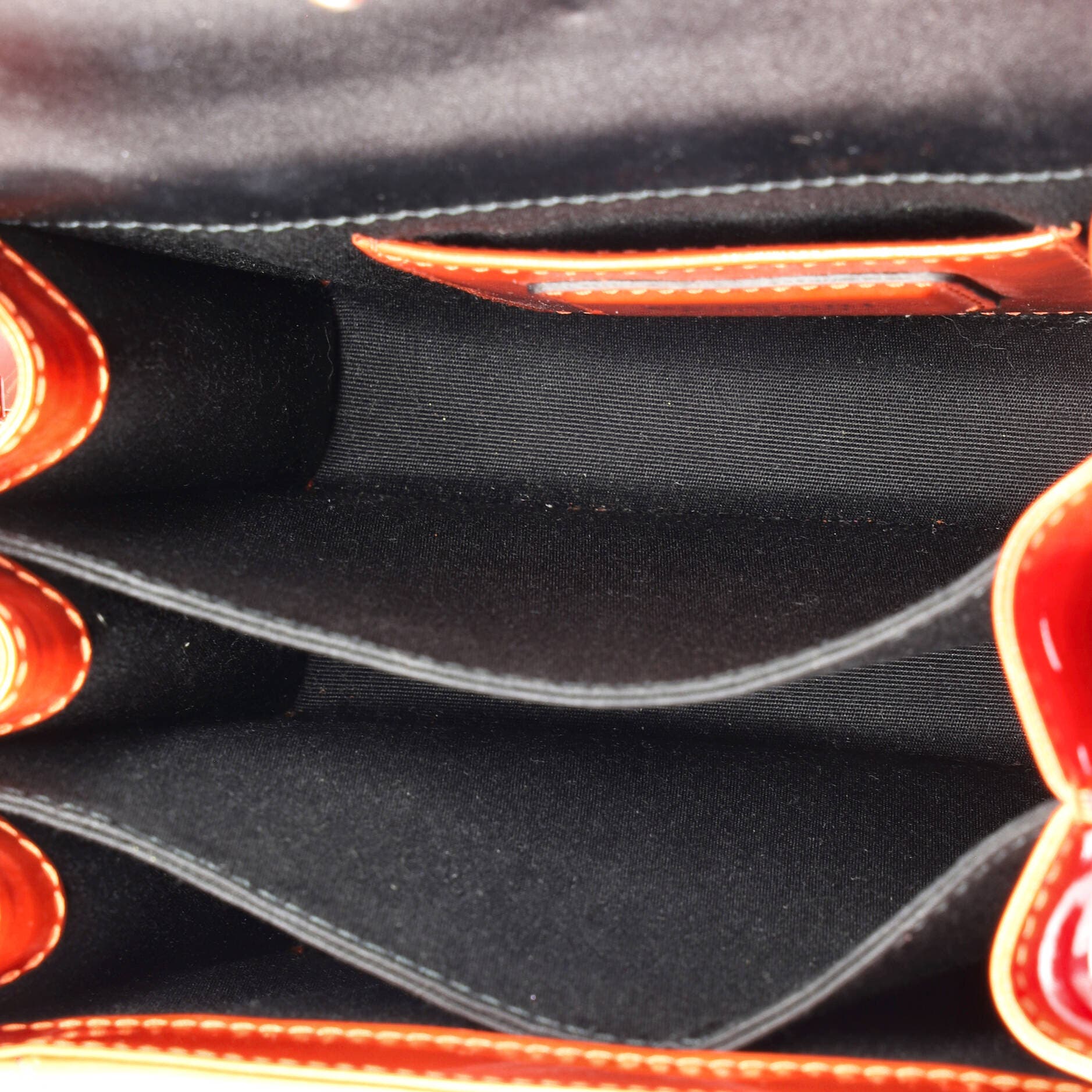 Serpenti Top Handle Bag Patent Small, Alternate, color, Orange