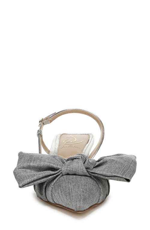 SAM EDELMAN SAM EDELMAN TREENA BOW PLISSÉ POINTED TOE KITTEN HEEL SANDAL