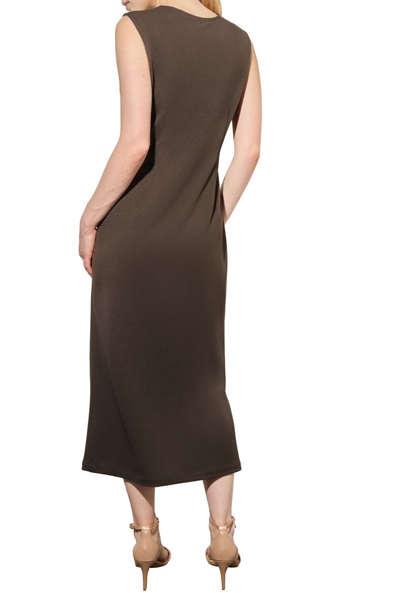 Sleeveless Midi Dress, Alternate, color, DARK UMBER