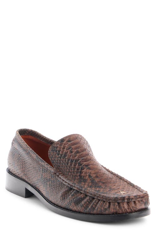 Acne Studios Boafer Python-effect Leather Loafers In Brown