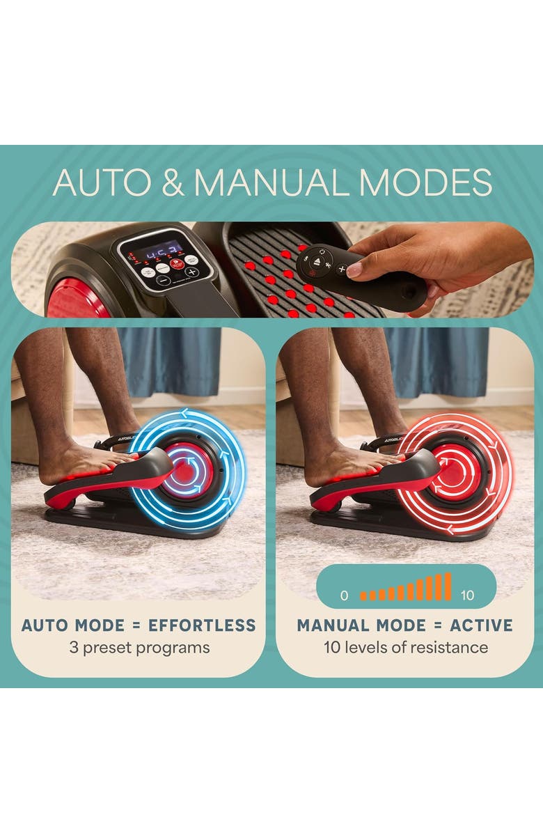 Lifepro AutoGlide Under Desk Bike Pedal Exerciser Seated Pedal Exerciser for Home or Office, Alternate, color, With Red Light