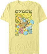 Star Wars: The Mandalorian and Grogu Mens Star Wars The Mandalorian and Grogu Space Snacks Retro Comic T Shirt