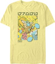 Star Wars: The Mandalorian and Grogu Mens Star Wars The Mandalorian and Grogu Space Snacks Retro Comic T Shirt