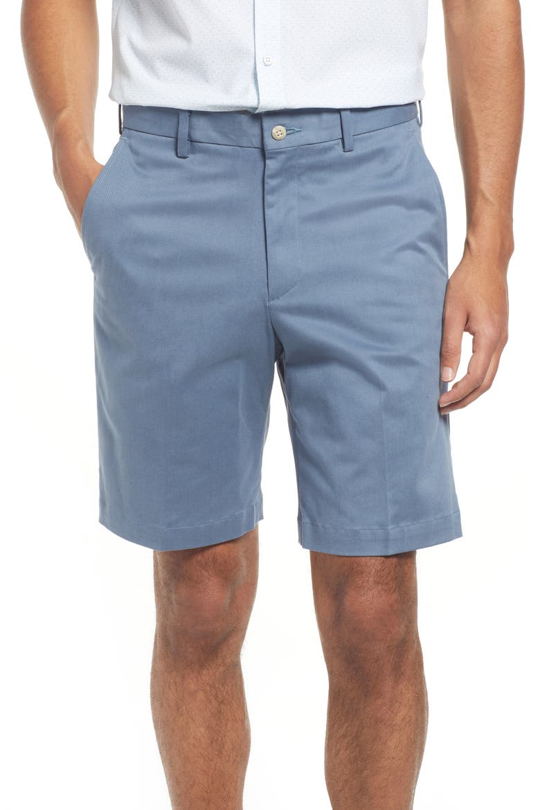 Men's Classic Flat Front Chino Shorts, Main, color, SLATE