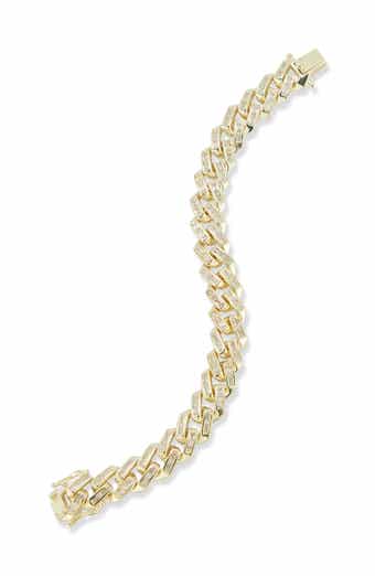 Baguette Cubic Zirconia Curb Chain Bracelet
