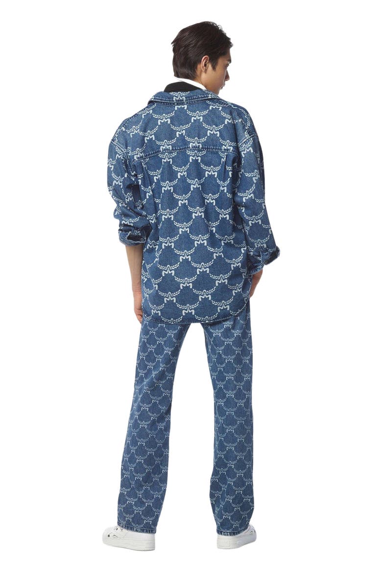 Lauretos Monogram Denim Shirt, Alternate, color, Indigo