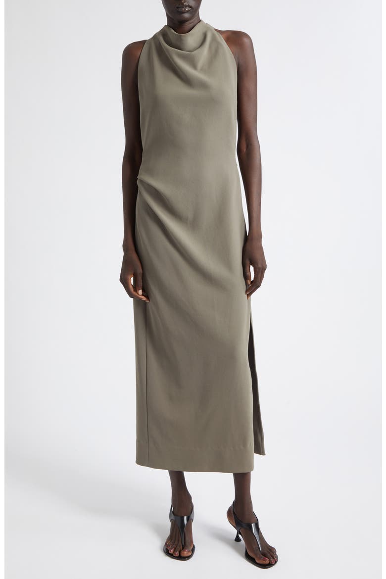 Selena Twist Back Matte Double Crepe Column Dress, Main, color, WOOD