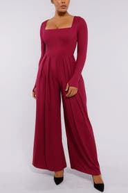 Shapellx Square Neckline Shaping Wide Leg Jumpsuit