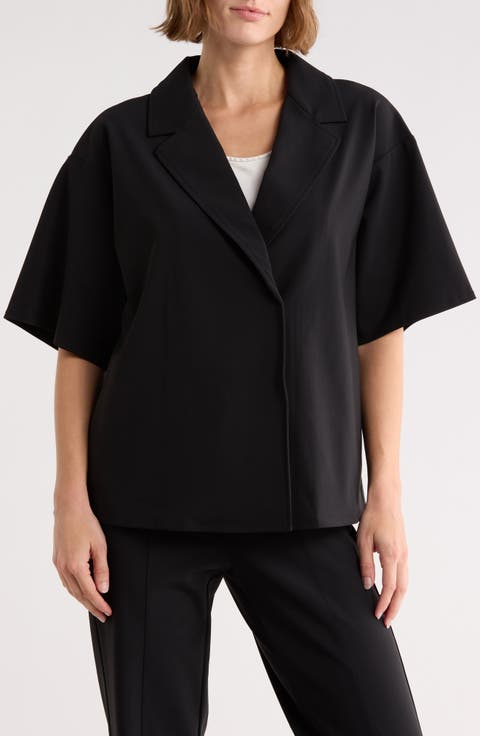 Knit Gabardine Blazer Shirt