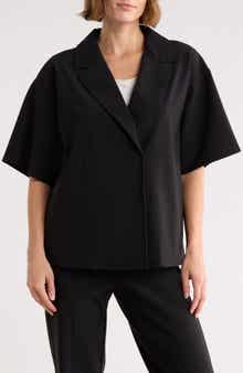 Bernardo Knit Gabardine Blazer Shirt