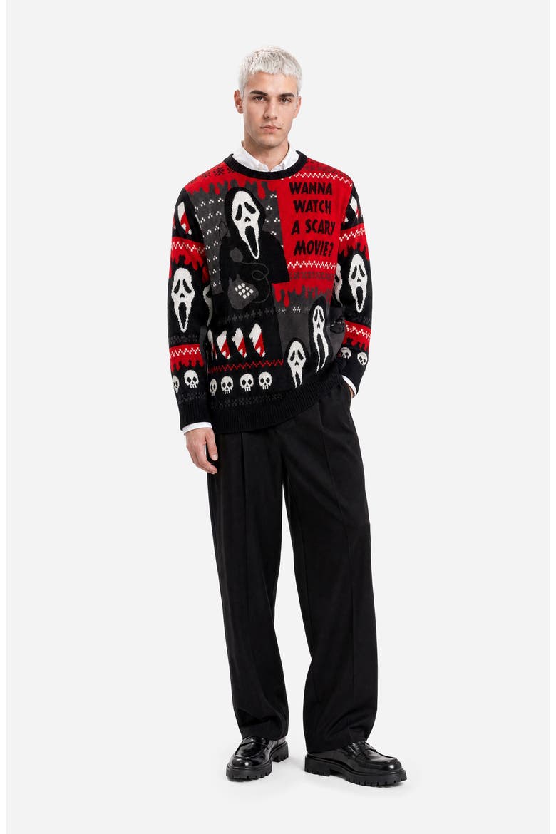 Ghostface Sweater, Alternate, color, BLACK
