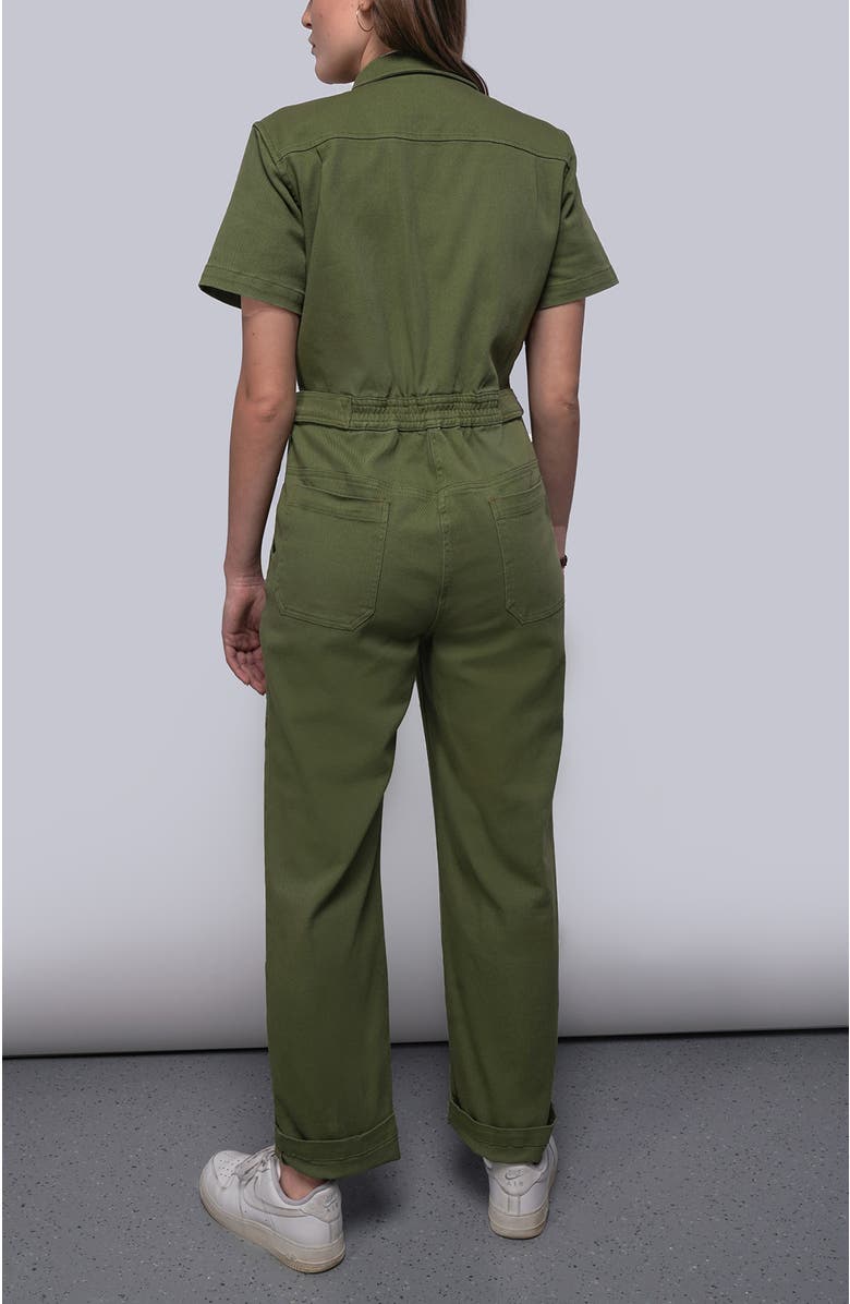 WILDFANG Essential Denim High Waisted Coverall, Alternate, color, Moss Green