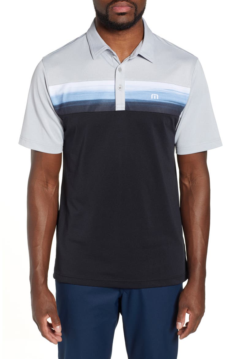Wiz With Colorblock Polo, Main, color, HEATHER MICROCHIP