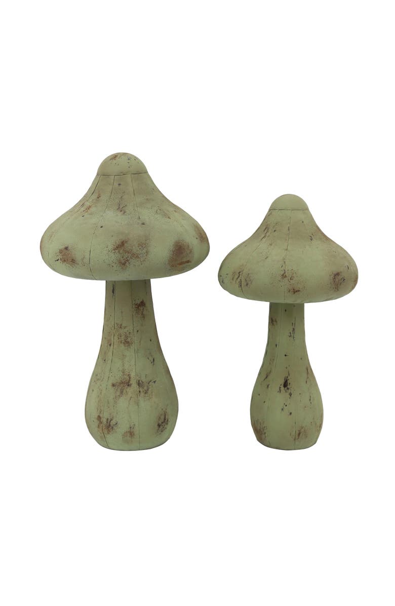 Transpac Oversized Metal Distressed Mushroom Decorative Object for Home Spring Decor, Main, color, Green