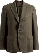 Vince Icon Relaxed Fit Green Mélange Cotton & Linen Sport Coat