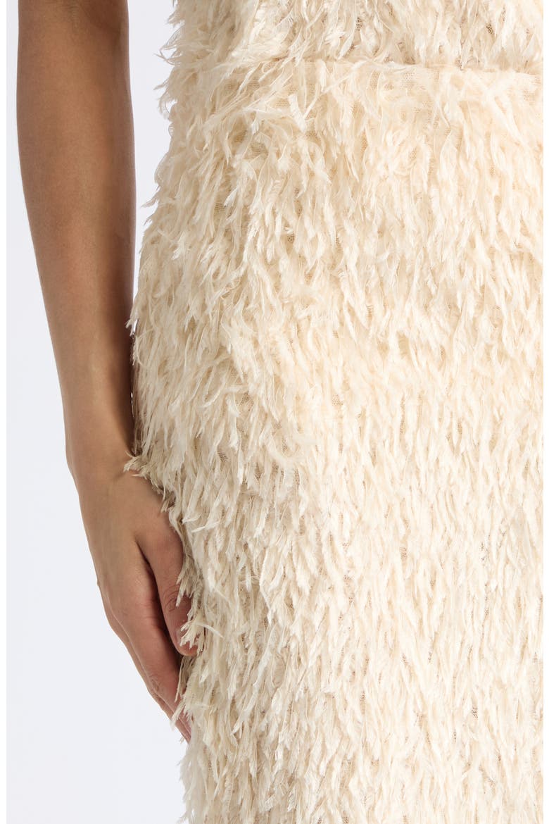 Feathered Jersey Midi Skirt, Alternate, color, EGGSHELL