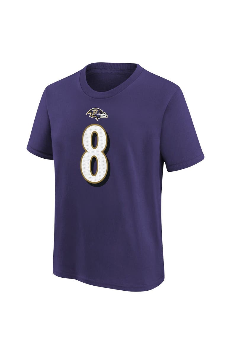 Nike Youth Nike Lamar Jackson Purple Baltimore Ravens Player Name & Number T-Shirt, Alternate, color, Purple