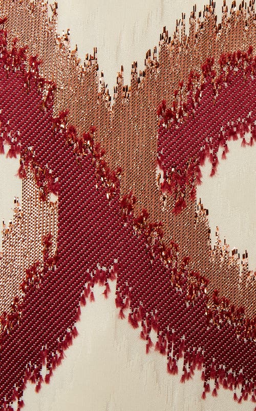 La Doublej Mini Swing Dress Tackle Jacquard Bordeaux In White