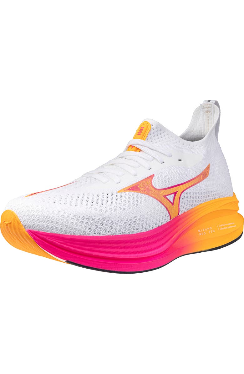 Mizuno Neo Zen Running Shoe, Main, color, Hanabi White-Tang Orange