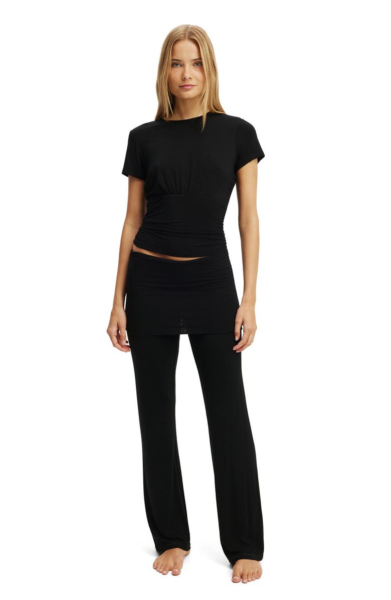 COTTON ON BODY Women's Airy Soft Basque T-Shirt, Alternate, color, Smooth Black