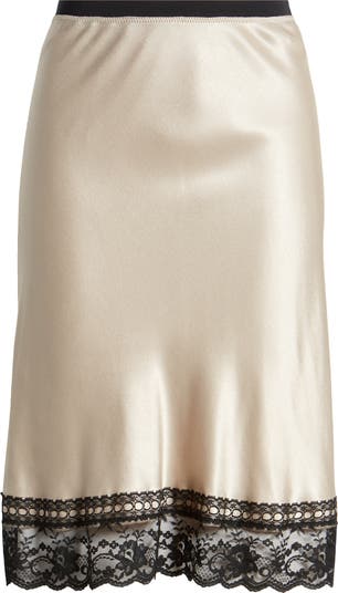 Rails Cherry Lace Trim Satin Slip Skirt | Nordstromrack