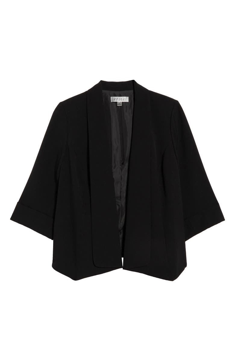 KASPER Open Front Cardigan Jacket, Alternate, color, Black