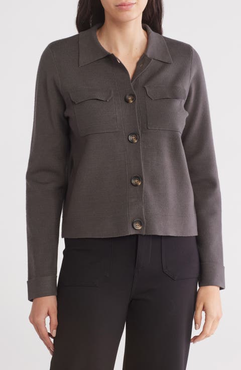 Collar Button Front Cardigan
