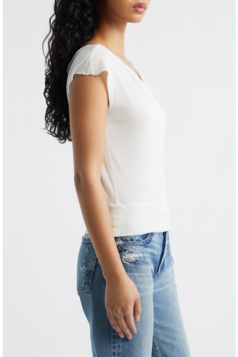 Off the Shoulder Banded Top, Alternate, color, WHITE