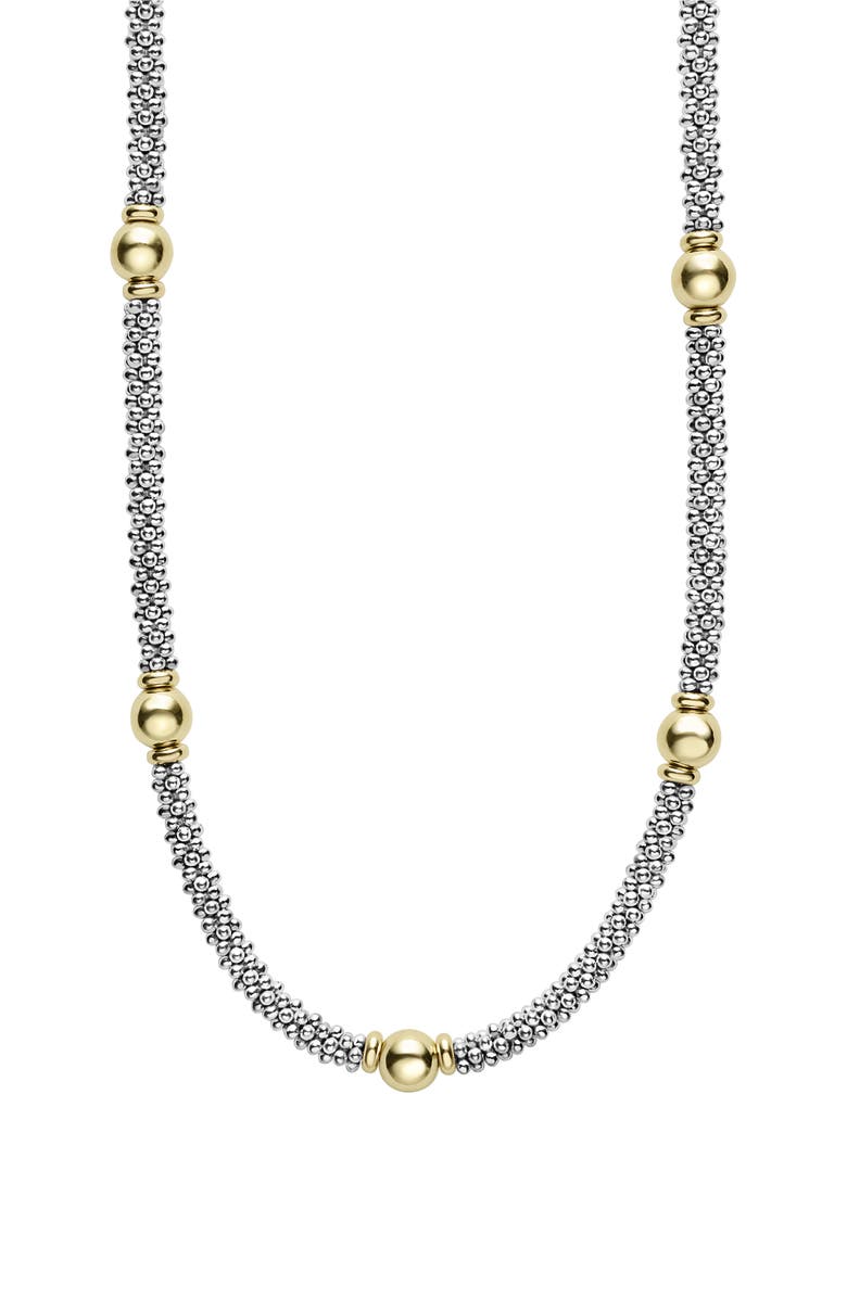 LAGOS Signature Caviar Bead Station Necklace, Main, color, Two-Tone